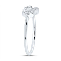 10K White Gold Round Diamond Ring - 1/7 Carat Total Diamond Weight