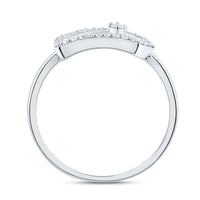 10K White Gold Round Diamond Ring - 1/7 Carat Total Diamond Weight