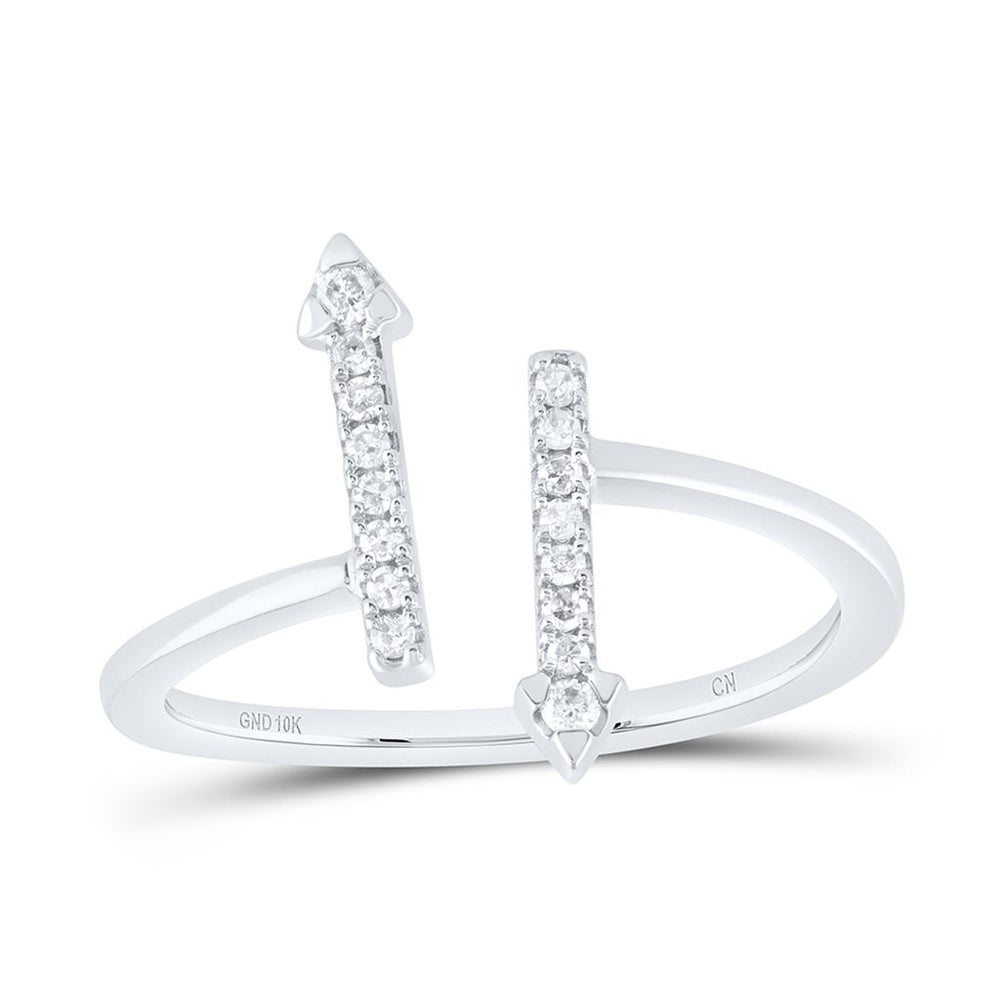 10K White Gold Round Diamond Ring - 1/8 Carat Total Diamond Weight