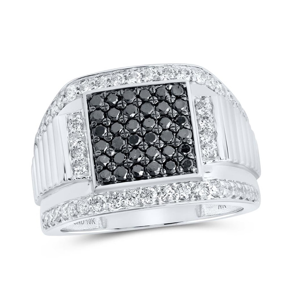 10K White Gold Round Diamond Ring - 1 and 5/8 Carat Total Diamond Weight