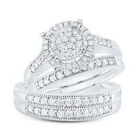 10K White Gold Round Diamond Ring - 1 Carat Total Diamond Weight