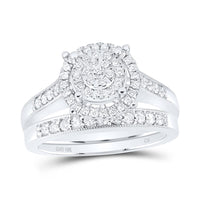 10K White Gold Round Diamond Ring - 1 Carat Total Diamond Weight