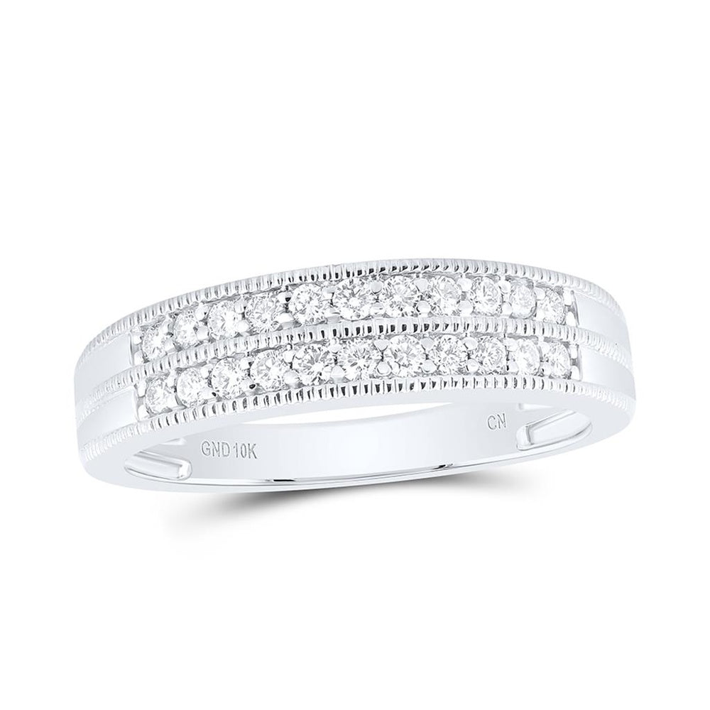 10K White Gold Round Diamond Ring - 1 Carat Total Diamond Weight