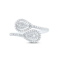 10K White Gold Round Diamond Ring - 3/8 Carat Total Diamond Weight