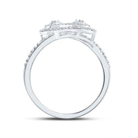 10K White Gold Round Diamond Ring - 3/8 Carat Total Diamond Weight