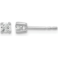 10K White Gold Round Diamond Stud Earrings - 0.20 Carats Total Diamond Weight by Oro Pregiato