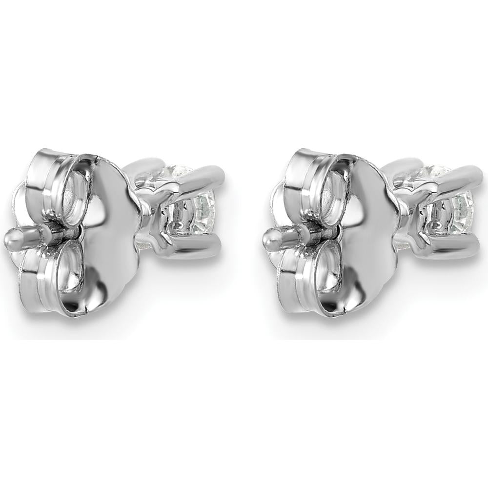 10K White Gold Round Diamond Stud Earrings - 0.20 Carats Total Diamond Weight by Oro Pregiato