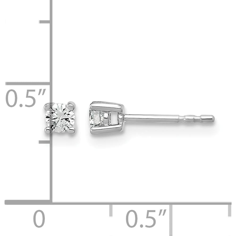 10K White Gold Round Diamond Stud Earrings - 0.20 Carats Total Diamond Weight by Oro Pregiato