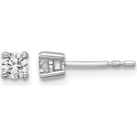 10K White Gold Round Diamond Stud Earrings - 0.33 Carats Total Diamond Weight by Oro Pregiato