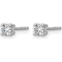 10K White Gold Round Diamond Stud Earrings - 0.33 Carats Total Diamond Weight by Oro Pregiato