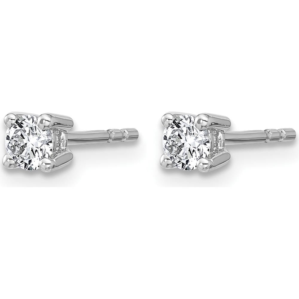10K White Gold Round Diamond Stud Earrings - 0.33 Carats Total Diamond Weight by Oro Pregiato