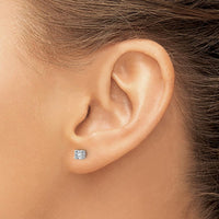 10K White Gold Round Diamond Stud Earrings - 0.33 Carats Total Diamond Weight by Oro Pregiato
