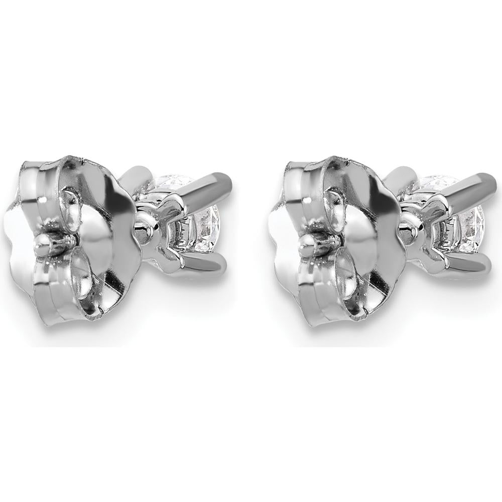 10K White Gold Round Diamond Stud Earrings - 0.33 Carats Total Diamond Weight by Oro Pregiato