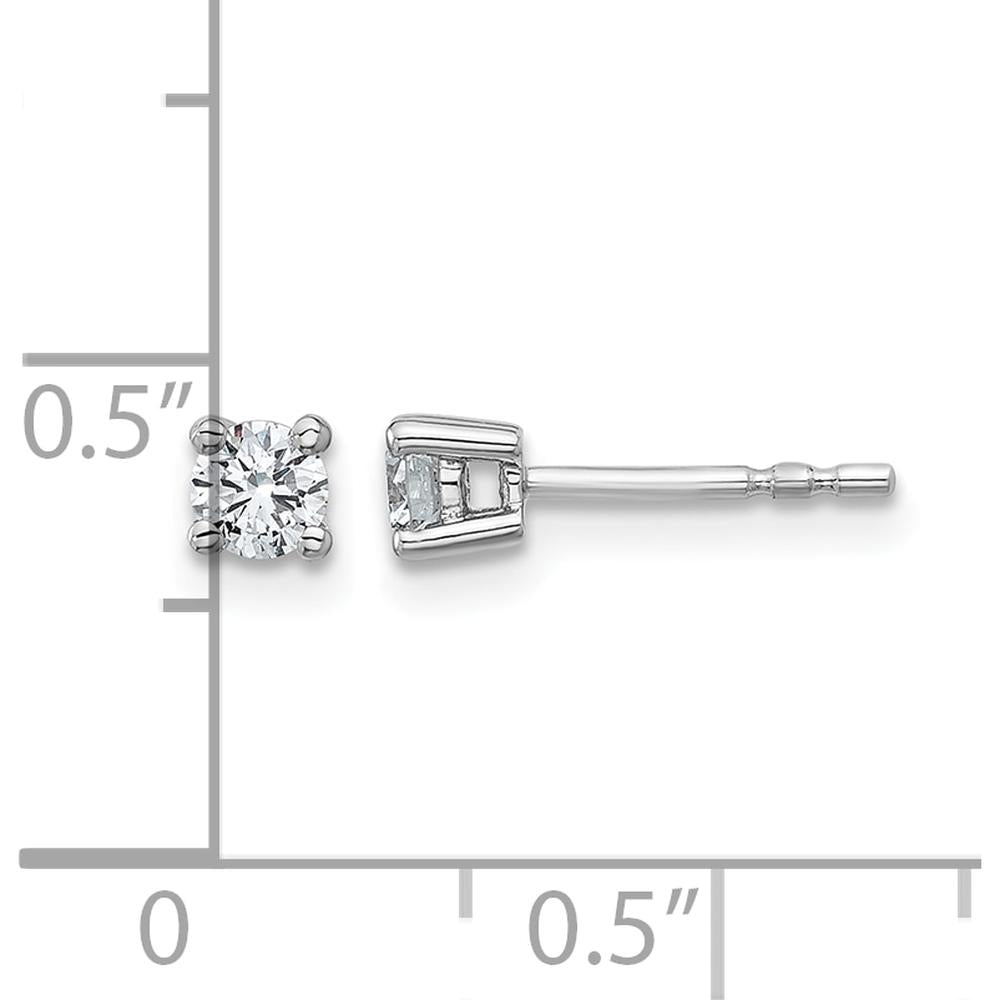 10K White Gold Round Diamond Stud Earrings - 0.33 Carats Total Diamond Weight by Oro Pregiato