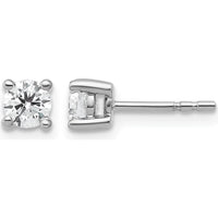 10K White Gold Round Diamond Stud Earrings - 0.50 Carats Total Diamond Weight by Oro Pregiato