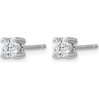 10K White Gold Round Diamond Stud Earrings - 0.50 Carats Total Diamond Weight by Oro Pregiato