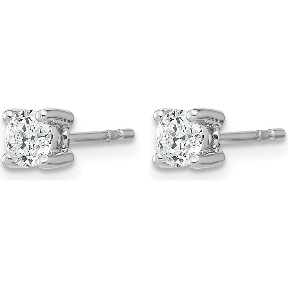 10K White Gold Round Diamond Stud Earrings - 0.50 Carats Total Diamond Weight by Oro Pregiato