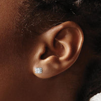 10K White Gold Round Diamond Stud Earrings - 0.50 Carats Total Diamond Weight by Oro Pregiato