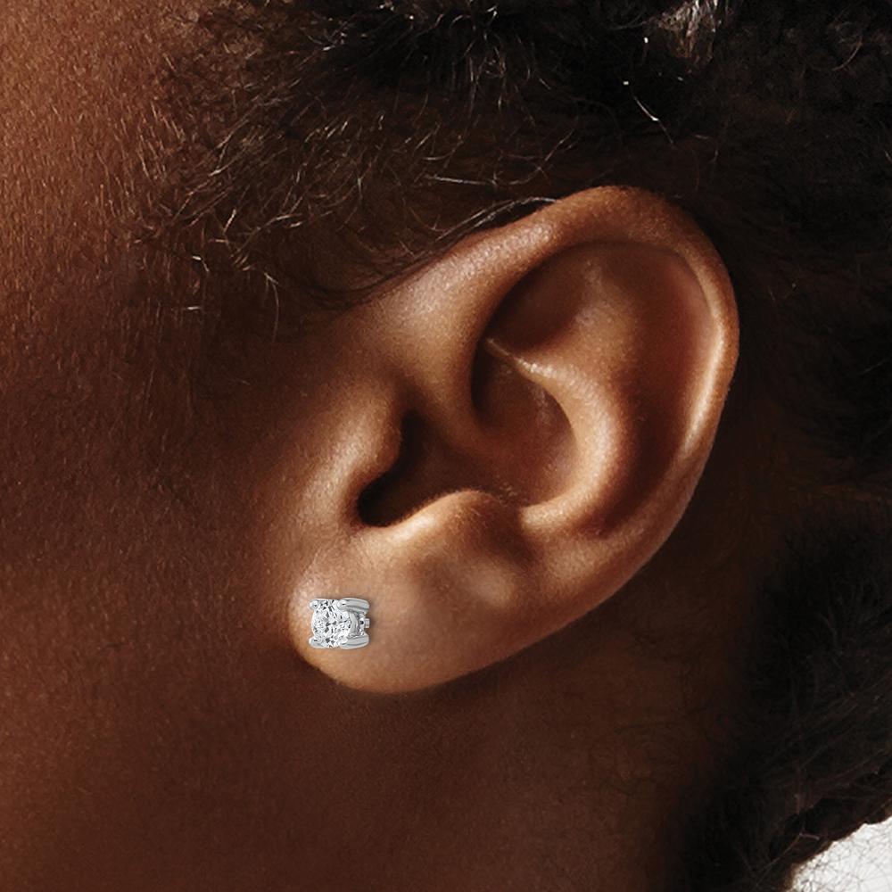 10K White Gold Round Diamond Stud Earrings - 0.50 Carats Total Diamond Weight by Oro Pregiato