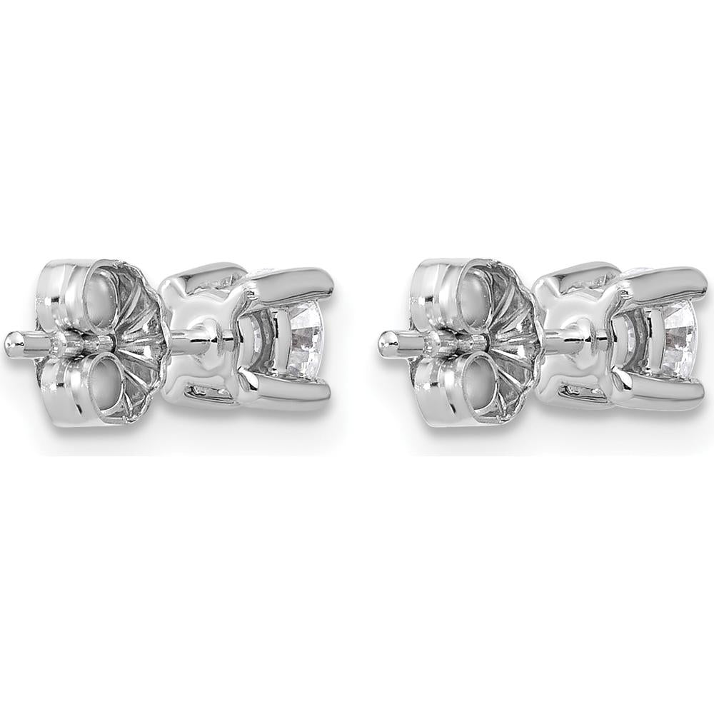 10K White Gold Round Diamond Stud Earrings - 0.50 Carats Total Diamond Weight by Oro Pregiato