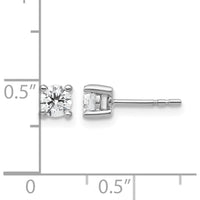 10K White Gold Round Diamond Stud Earrings - 0.50 Carats Total Diamond Weight by Oro Pregiato
