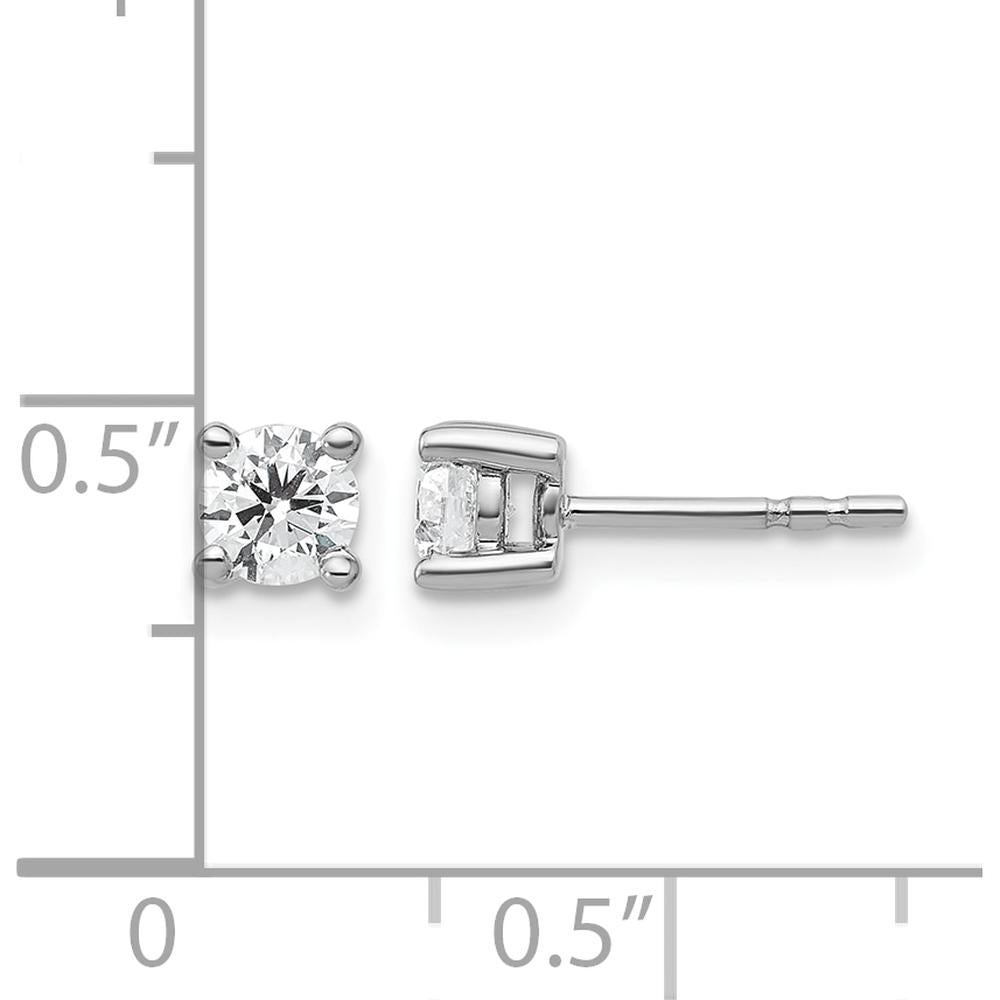 10K White Gold Round Diamond Stud Earrings - 0.50 Carats Total Diamond Weight by Oro Pregiato