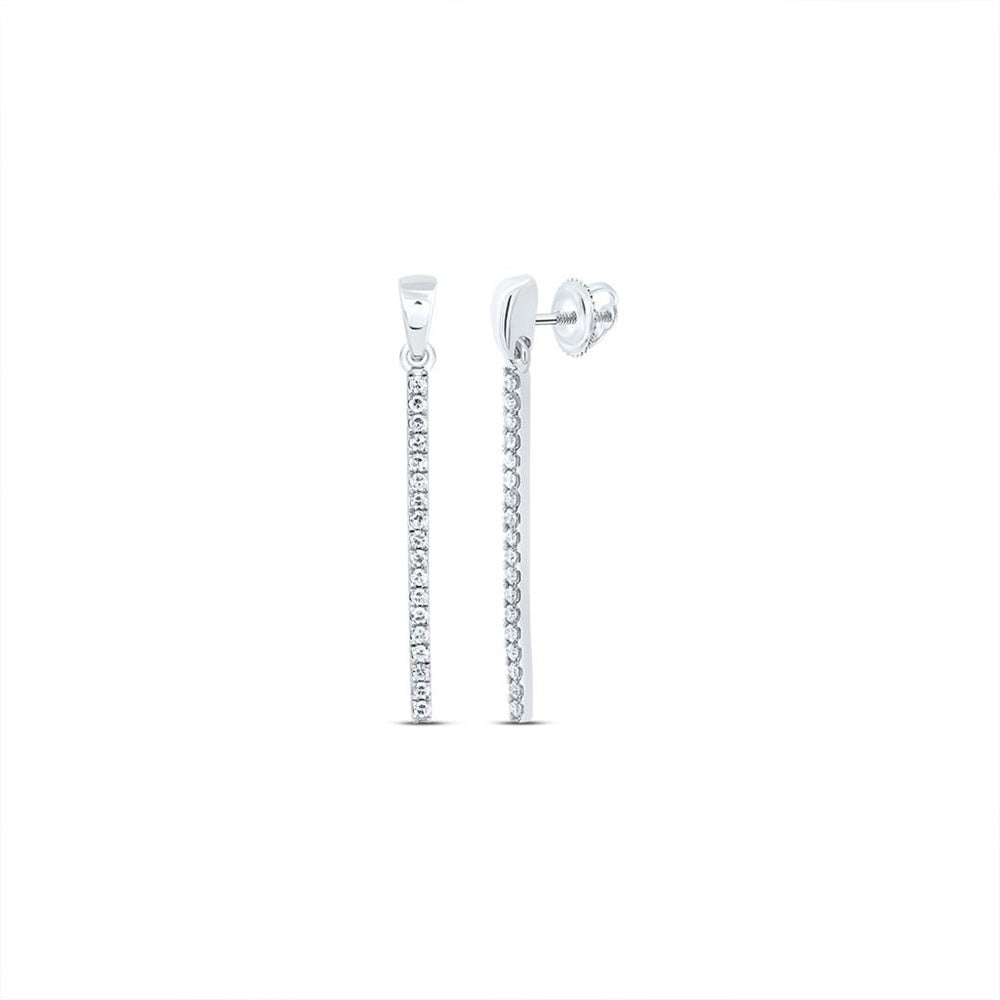 10K White Gold Round Diamond Stud Earrings - 1/5 Carat Total Diamond Weight