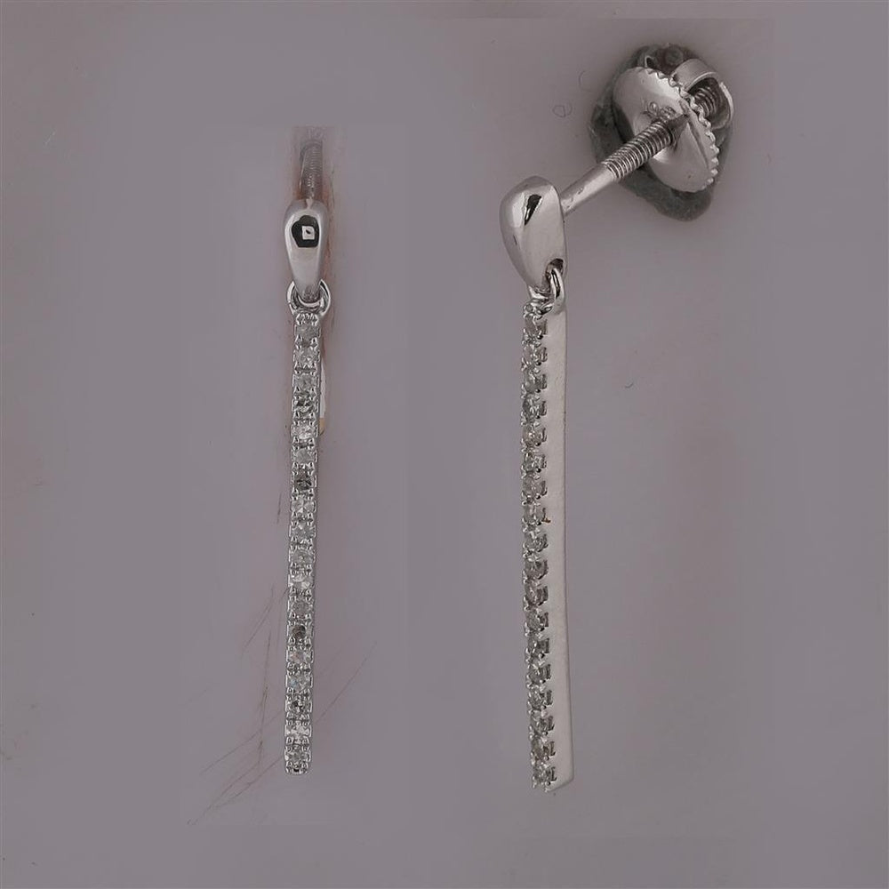 10K White Gold Round Diamond Stud Earrings - 1/5 Carat Total Diamond Weight