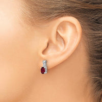 10K White Gold Ruby and Diamond Drop Earrings - 1.00 Carat Total Ruby and Diamond Weight by Oro Pregiato