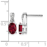 10K White Gold Ruby and Diamond Drop Earrings - 1.00 Carat Total Ruby and Diamond Weight by Oro Pregiato