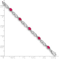 10K White Gold Ruby and Diamond Tennis Bracelet - 0.22 Carats Ruby, 0.01 Carats Diamond by Monteluci Fine Jewelry