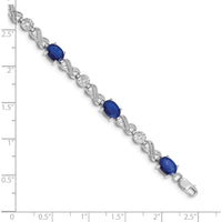 10K White Gold Sapphire and Diamond Infinity Bracelet - 1.20 Carats Total Sapphire Weight, 0.45 Carats Total Diamond Weight by Oro Pregiato