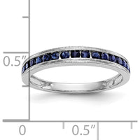 10K White Gold Sapphire Band with 17 Round Blue Sapphires - 0.25 Carat Total Sapphire Weight by 0