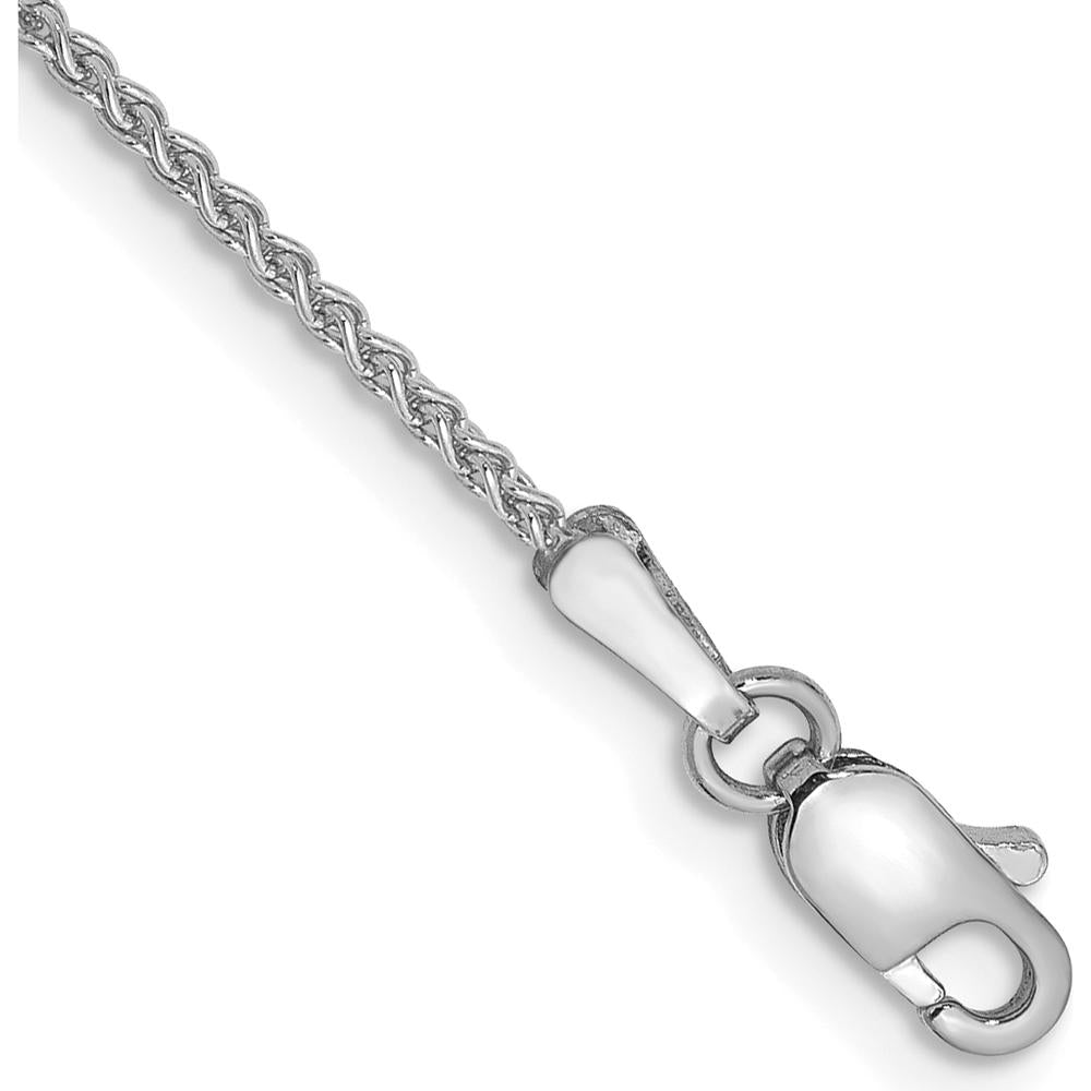 10K White Gold Spiga Chain Anklet - 10 Inch, 1.25mm Width