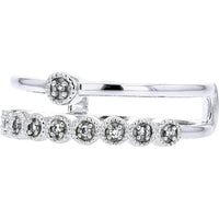 10K White Gold Stackable Milgrain Diamond Ring - 0.06 Carats Total Diamond Weight