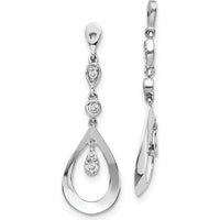 10K White Gold Teardrop Dangle Diamond Earring Jackets with 1 Carat Total Diamond Weight by Oro Pregiato
