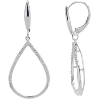 10K White Gold Teardrop Diamond Earrings - 0.25 Carat Total Diamond Weight