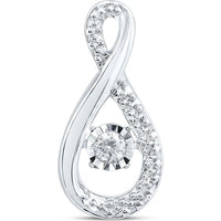 10K White Gold Teardrop Pendant with Prong-Set Round Diamond - 0.05 Carat Total Diamond Weight