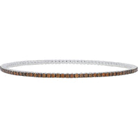 10K White Gold Tennis Bracelet with 3.00 Carat Total Weight Prong Set Red Diamonds