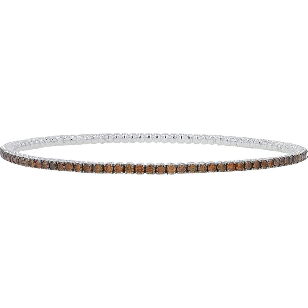10K White Gold Tennis Bracelet with 3.00 Carat Total Weight Prong Set Red Diamonds