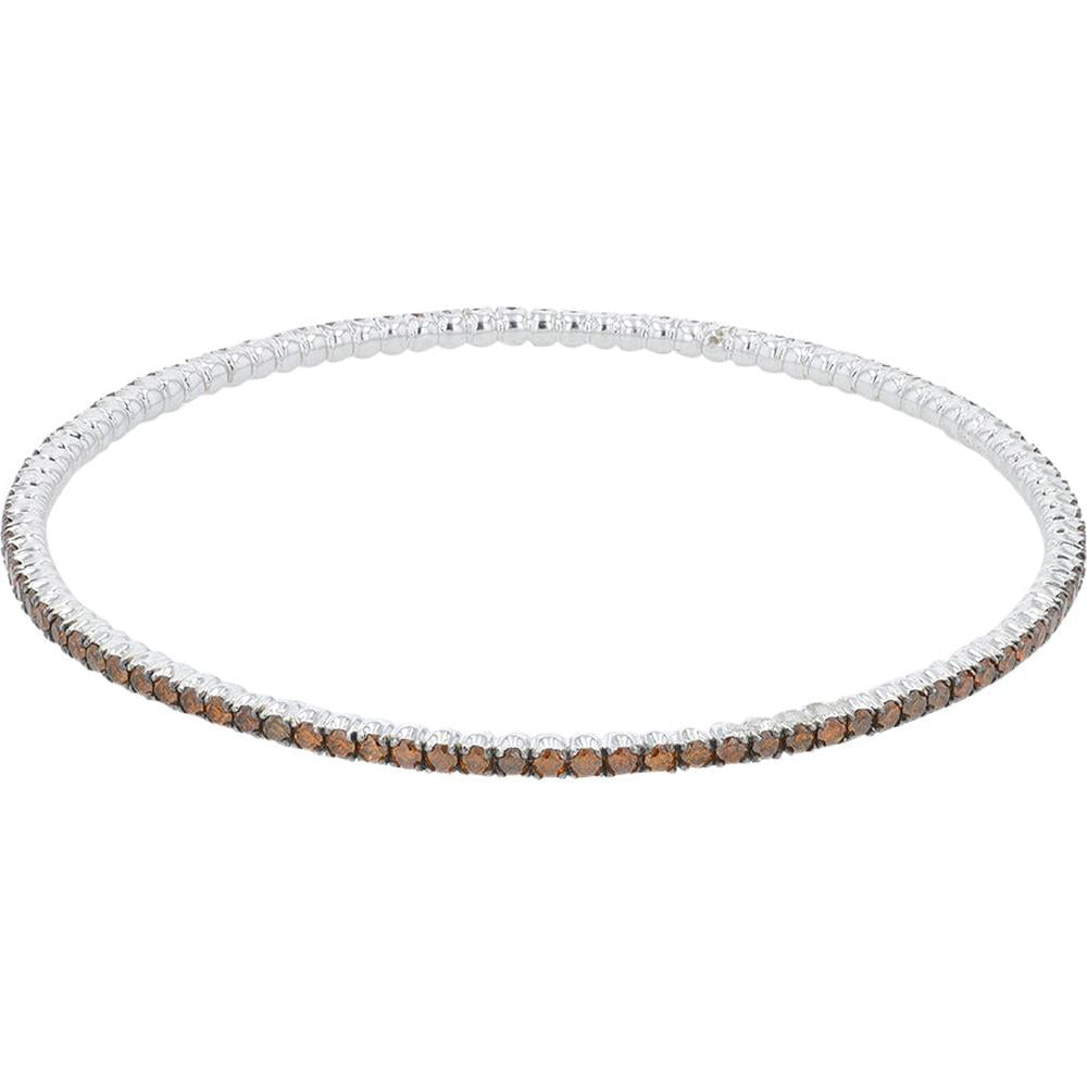 10K White Gold Tennis Bracelet with 3.00 Carat Total Weight Prong Set Red Diamonds