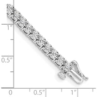 10K White Gold Tennis Bracelet with Illusion Set Diamonds - 7 in Length by Oro Pregiato