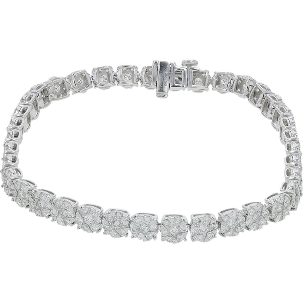 10K White Gold Tennis Bracelet with Lab Grown Round Diamonds - 4.00 Carat Total Diamond Weight