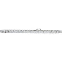 10K White Gold Tennis Bracelet with Round Diamonds - 3.00 Carat Total Diamond Weight