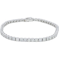 10K White Gold Tennis Bracelet with Round Diamonds - 3.00 Carat Total Diamond Weight