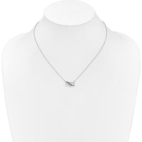 10K White Gold Triple Heart Pendant Necklace with Black and White Diamonds - 0.24 Carat Total Diamond Weight by Oro Pregiato