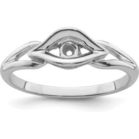 10K White Gold Twisted Band Diamond Ring Mounting with Polished Finish