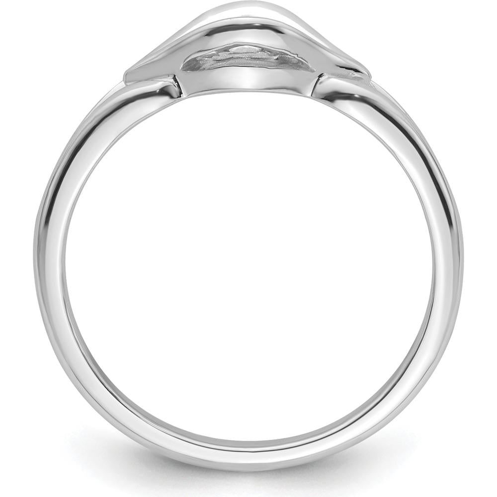 10K White Gold Twisted Band Diamond Ring Mounting with Polished Finish