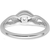 10K White Gold Twisted Band Diamond Ring Mounting with Polished Finish