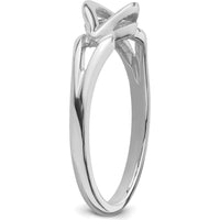 10K White Gold Twisted Band Diamond Ring Mounting with Polished Finish